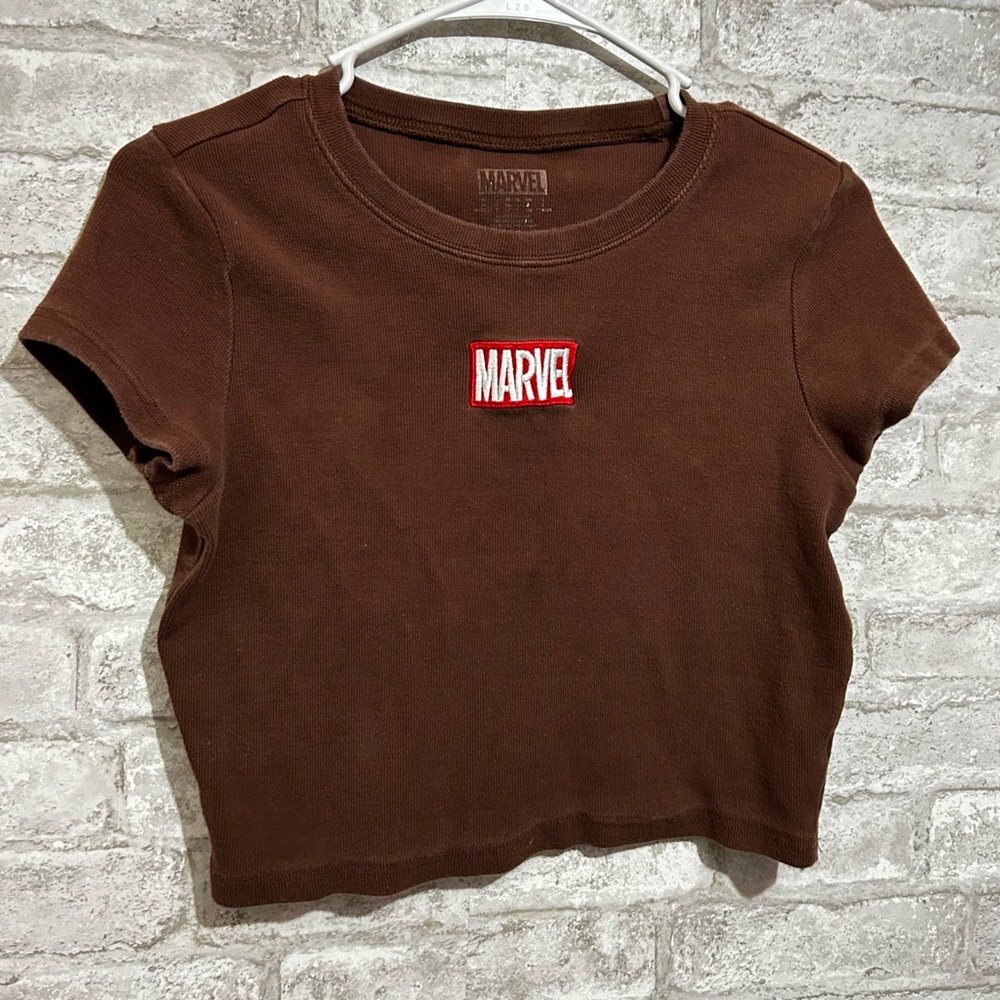 Light Brown Marvel Crop Top